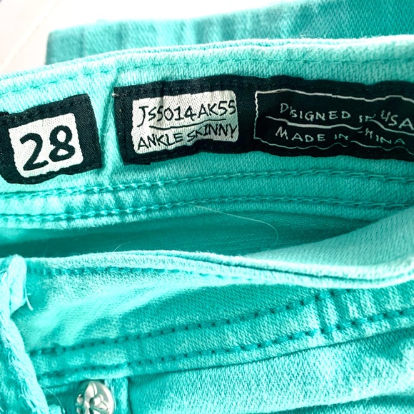 Miss Me Aqua Ankle Skinny Jeans Size 28 🩵 - Picture 2 of 13